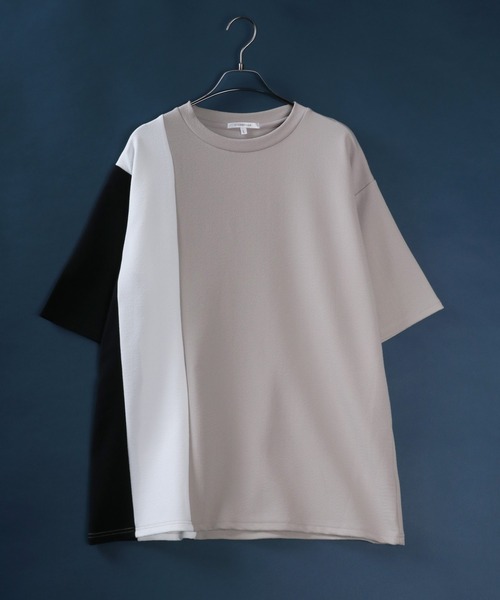 ANPAS（アンパス）の「Amunzen Color Switching Design Oversized T-shirt/梨地 切り替え ビッグシルエット Tシャツ（Tシャツ/カットソー・メンズ・ブラック系その他2/ブラック系その他/ホワイト系その他2/ホワイト系その他/ブラック系その他4/ブラック系その他3/ホワイト系その他3/ホワイト系その他4・M/L）」の19枚目の写真