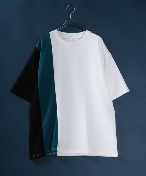 ANPAS（アンパス）の「Amunzen Color Switching Design Oversized T-shirt/梨地 切り替え ビッグシルエット Tシャツ（Tシャツ/カットソー・メンズ・ブラック系その他2/ブラック系その他/ホワイト系その他2/ホワイト系その他/ブラック系その他4/ブラック系その他3/ホワイト系その他3/ホワイト系その他4・M/L）」の20枚目の写真