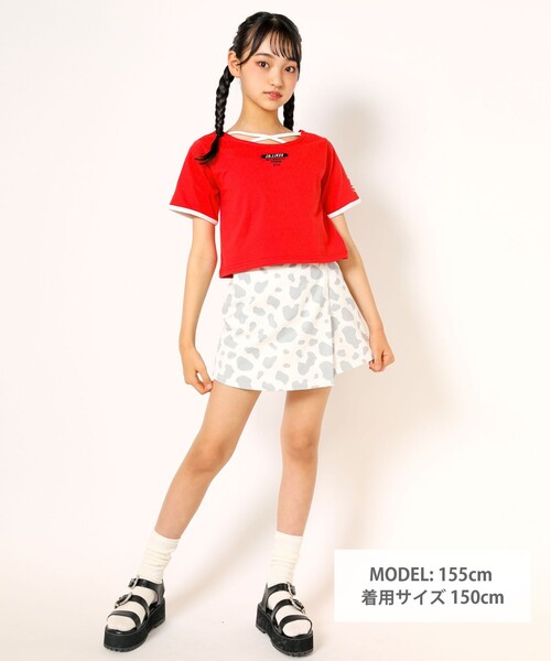 ZIDDY（ジディ）の「ホルスタイン柄コットンラップスカパン(130~160cm)（スカート・キッズ・グリーン/グレー・150/130/140/160）」の7枚目の写真