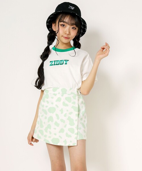 ZIDDY（ジディ）の「ホルスタイン柄コットンラップスカパン(130~160cm)（スカート・キッズ・グリーン/グレー・150/130/140/160）」の8枚目の写真