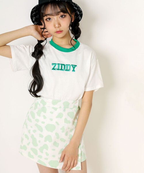 ZIDDY（ジディ）の「ホルスタイン柄コットンラップスカパン(130~160cm)（スカート・キッズ・グリーン/グレー・150/130/140/160）」の9枚目の写真