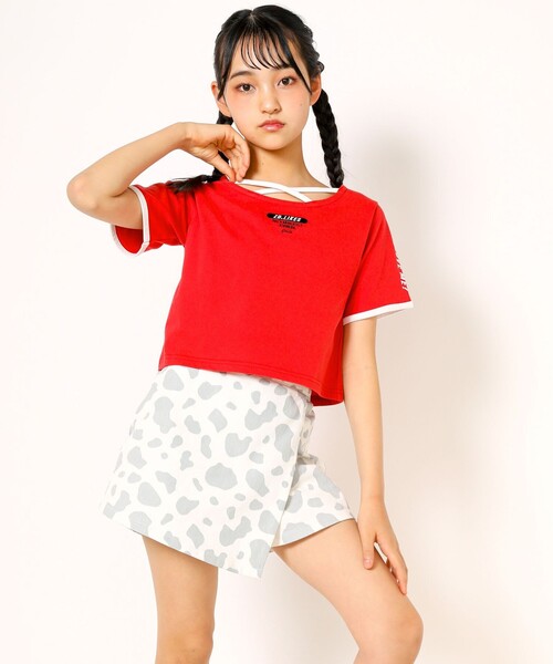 ZIDDY（ジディ）の「ホルスタイン柄コットンラップスカパン(130~160cm)（スカート・キッズ・グリーン/グレー・150/130/140/160）」の13枚目の写真