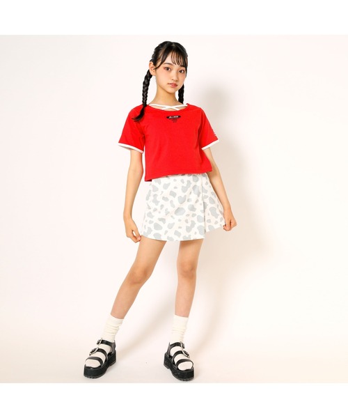 ZIDDY（ジディ）の「ホルスタイン柄コットンラップスカパン(130~160cm)（スカート・キッズ・グリーン/グレー・150/130/140/160）」の3枚目の写真