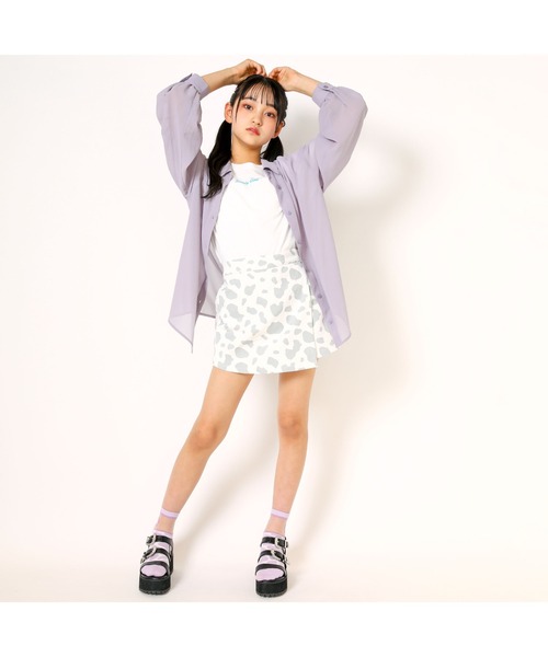 ZIDDY（ジディ）の「ホルスタイン柄コットンラップスカパン(130~160cm)（スカート・キッズ・グリーン/グレー・150/130/140/160）」の4枚目の写真