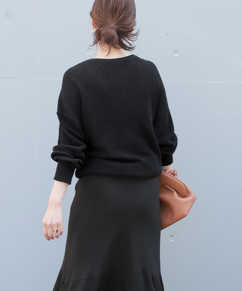 VERMEIL par iena - VERMEIL par iena コットンリネン2wayニットプルオーバー セール】コットンリネン 2WAY 片畔ニットプルオーバー（ニット