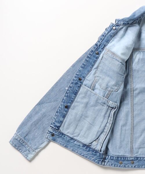 Guess（ゲス）の「Discharge Painting Denim Jacket（デニムジャケット・メンズ・インディゴブルー・MEDIUM/LARGE/X-LARGE）」の8枚目の写真