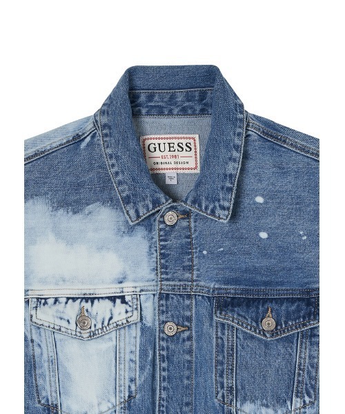 Guess（ゲス）の「Discharge Painting Denim Jacket（デニムジャケット・メンズ・インディゴブルー・MEDIUM/LARGE/X-LARGE）」の14枚目の写真