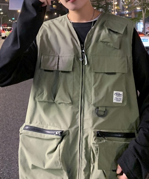 SEN TOKYO（セントーキョー）の「軽い羽織りに最適な一枚！ミリタリー テクニカルフィッシングベスト（ベスト・メンズ・カーキ/ブラック・FREE）」の12枚目の写真