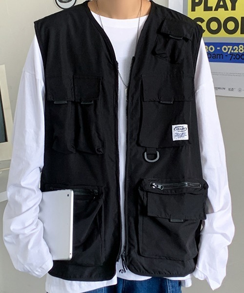 SEN TOKYO（セントーキョー）の「軽い羽織りに最適な一枚！ミリタリー テクニカルフィッシングベスト（ベスト・メンズ・カーキ/ブラック・FREE）」の3枚目の写真