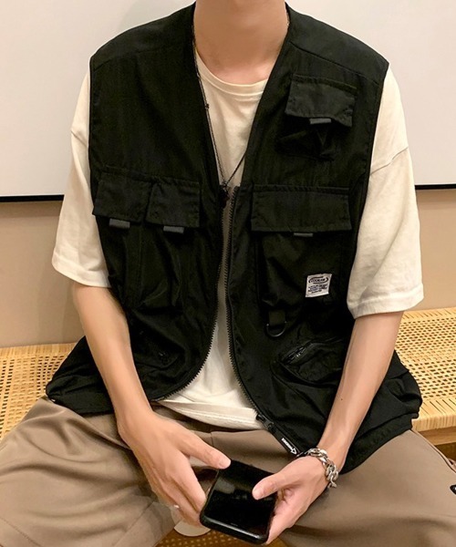 SEN TOKYO（セントーキョー）の「軽い羽織りに最適な一枚！ミリタリー テクニカルフィッシングベスト（ベスト・メンズ・カーキ/ブラック・FREE）」の18枚目の写真