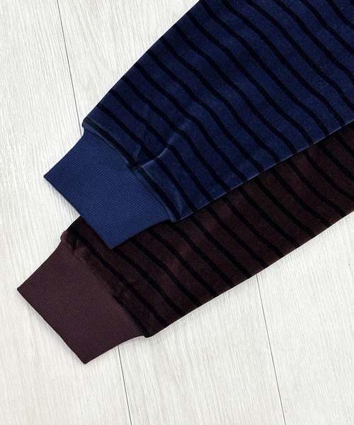 KIIT(キート)の「KIIT キート / CREW NECK PULLOVER クルーネックベロアプルオーバースウェット トレーナー / KIP-T93-003(スウェット・メンズ・ネイビー/バーガンディー・3/2/1)」の5枚目の写真