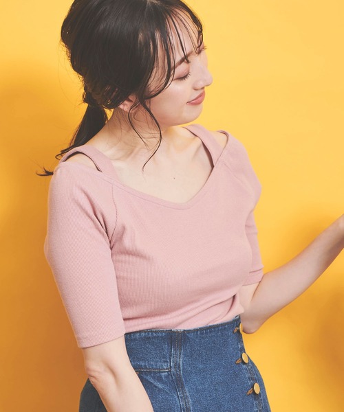 NOELA（ノエラ）の「ストラップデザインカットソー（Tシャツ/カットソー・レディース・ブラック/ピンク/キャメル・フリー）」の20枚目の写真