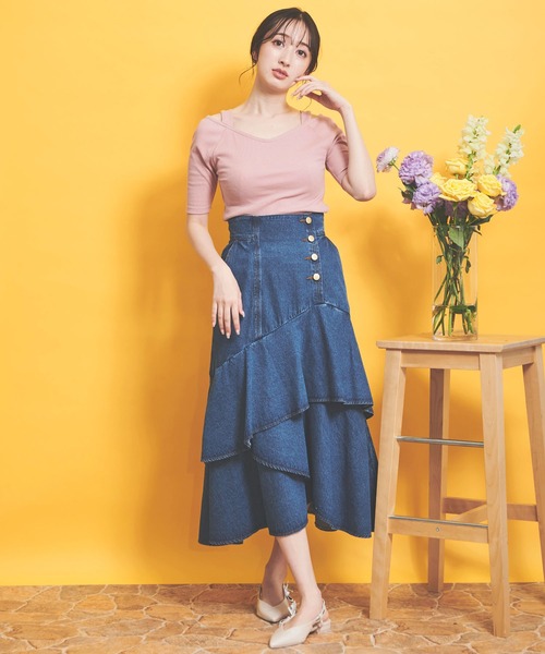 NOELA（ノエラ）の「ストラップデザインカットソー（Tシャツ/カットソー・レディース・ブラック/ピンク/キャメル・フリー）」の9枚目の写真