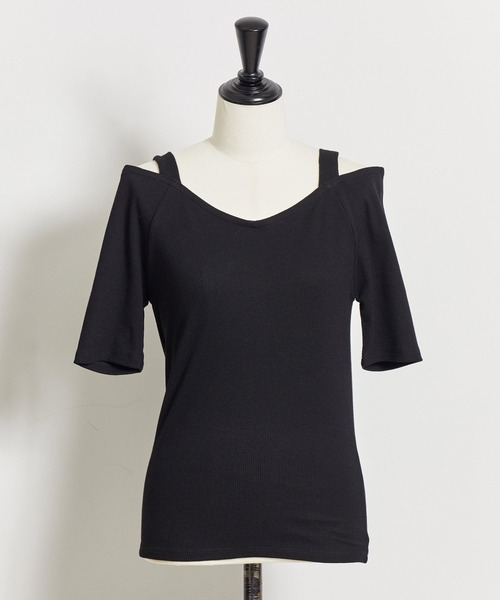 NOELA（ノエラ）の「ストラップデザインカットソー（Tシャツ/カットソー・レディース・ブラック/ピンク/キャメル・フリー）」の6枚目の写真