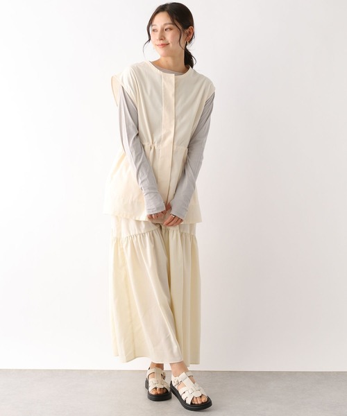 LEPSIM（レプシィム）の「ソフトスキントップス　193616（Tシャツ/カットソー・レディース・オフホワイト/ライトグリーン/グレイッシュベージュ・FREE）」の7枚目の写真