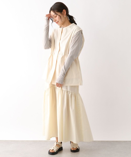 LEPSIM（レプシィム）の「ソフトスキントップス　193616（Tシャツ/カットソー・レディース・オフホワイト/ライトグリーン/グレイッシュベージュ・FREE）」の8枚目の写真