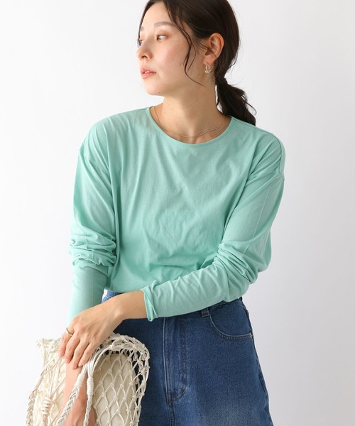 LEPSIM（レプシィム）の「ソフトスキントップス　193616（Tシャツ/カットソー・レディース・オフホワイト/ライトグリーン/グレイッシュベージュ・FREE）」の11枚目の写真