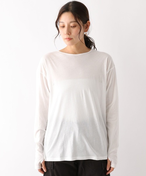 LEPSIM（レプシィム）の「ソフトスキントップス　193616（Tシャツ/カットソー・レディース・オフホワイト/ライトグリーン/グレイッシュベージュ・FREE）」の12枚目の写真