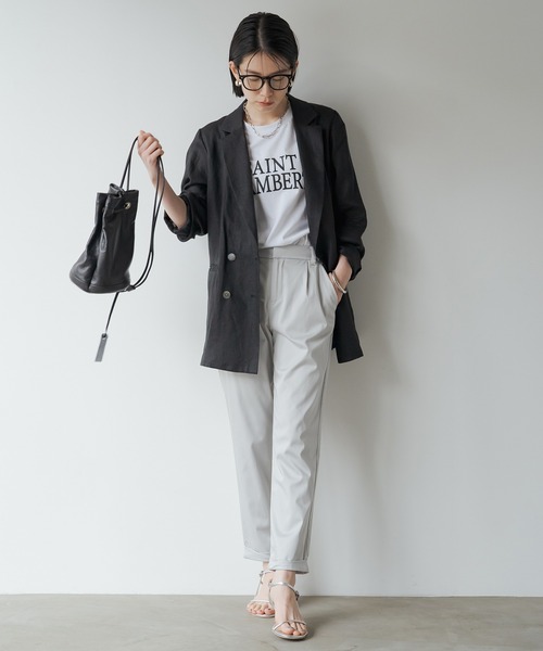 LOUNGEDRESS(ラウンジドレス)の「裾ねじりパンツ(チノパンツ・レディース・ネイビー/ライトグレー/ベージュ/ブラック/カーキ/チャコールグレー・LARGE/MEDIUM/SMALL/X-SMALL)」の10枚目の写真