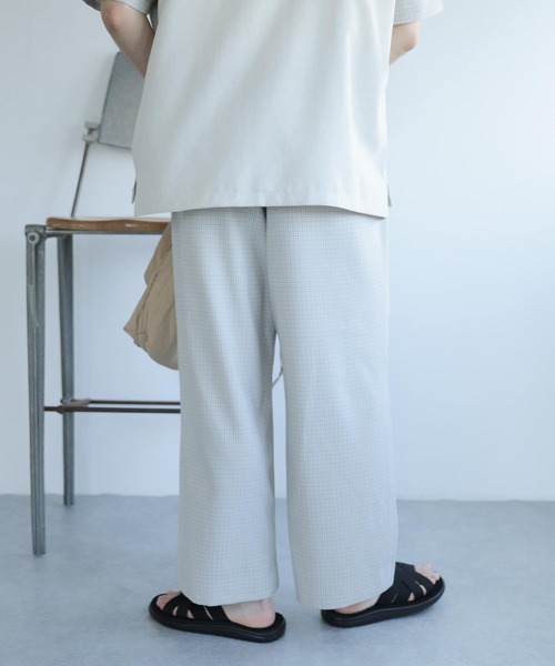 SENSE OF PLACE by URBAN RESEARCH（センスオブプレイスバイアーバンリサーチ）の「『セットアップ対応』『イージーケア』チェックリネンライクボリュームワイドパンツ（その他パンツ・メンズ・その他1/その他2・MEDIUM/LARGE）」の8枚目の写真