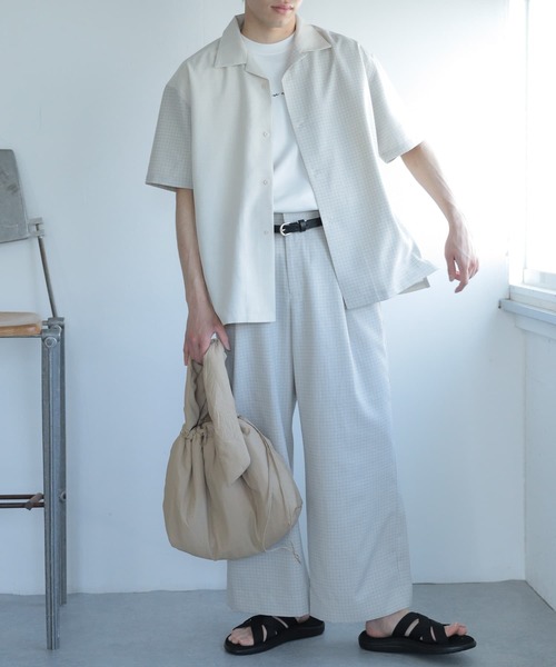 SENSE OF PLACE by URBAN RESEARCH（センスオブプレイスバイアーバンリサーチ）の「『セットアップ対応』『イージーケア』チェックリネンライクボリュームワイドパンツ（その他パンツ・メンズ・その他1/その他2・MEDIUM/LARGE）」の10枚目の写真