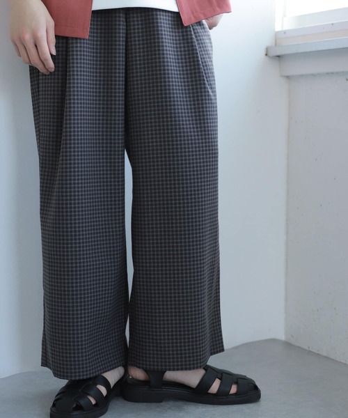 SENSE OF PLACE by URBAN RESEARCH（センスオブプレイスバイアーバンリサーチ）の「『セットアップ対応』『イージーケア』チェックリネンライクボリュームワイドパンツ（その他パンツ・メンズ・その他1/その他2・MEDIUM/LARGE）」の13枚目の写真