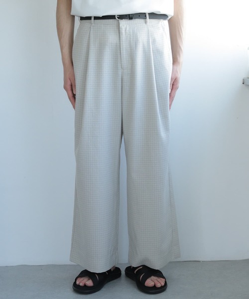 SENSE OF PLACE by URBAN RESEARCH（センスオブプレイスバイアーバンリサーチ）の「『セットアップ対応』『イージーケア』チェックリネンライクボリュームワイドパンツ（その他パンツ・メンズ・その他1/その他2・MEDIUM/LARGE）」の22枚目の写真