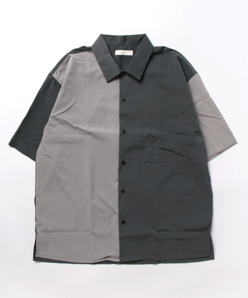 m.f.editorial（エムエフエディトリアル）の「kaule クレイジー切替 レギュラーカラー半袖シャツ（シャツ/ブラウス・メンズ・ネイビー/ダークウッド/グレー系その他2・X-LARGE/LARGE/MEDIUM）」の20枚目の写真