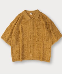 クロシェニットポロカーディガン