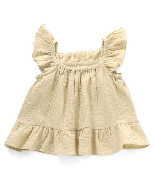 Seraph（セラフ）の「Seraph/セラフ 袖フリルラテカラートップス ノースリーブ ギャザー（タンクトップ・キッズ・チャコール/ベージュ/ブラウン・130/120/140）」の10枚目の写真