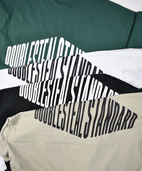 DOUBLE STEAL(ダブルスティール)の「スクエア Tシャツ(Tシャツ/カットソー・メンズ・ホワイト/ブラック/ダークグリーン/グレイッシュベージュ・MEDIUM/LARGE/X-LARGE/XX-LARGE)」の8枚目の写真