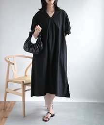 【MAISON BREEZE】Vネックパフスリーブワンピース SCCH355