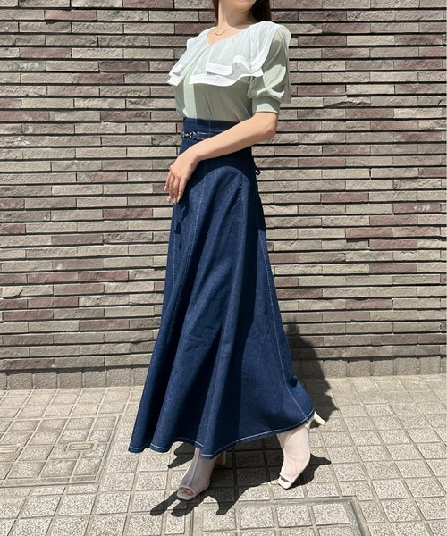 NOMAE(ノーマエ)の「コルセットフレアスカート(スカート・レディース・ブルー/グレー系その他/ブラック/ダークブルー・FREE)」の17枚目の写真