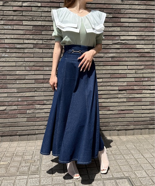 NOMAE(ノーマエ)の「コルセットフレアスカート(スカート・レディース・ブルー/グレー系その他/ブラック/ダークブルー・FREE)」の16枚目の写真