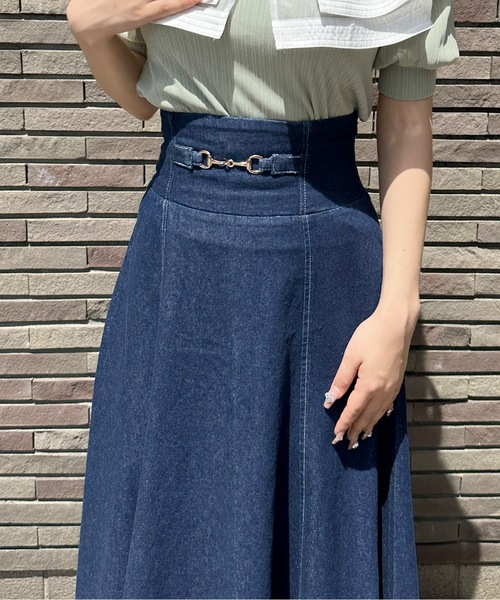 NOMAE(ノーマエ)の「コルセットフレアスカート(スカート・レディース・ブルー/グレー系その他/ブラック/ダークブルー・FREE)」の12枚目の写真