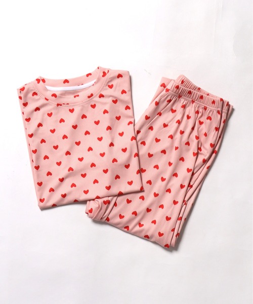 Chick(チック)の「ハート柄ルームウェアセットアップ(ルームウェア/パジャマ・レディース・ピンク/ホワイト・FREE)」の13枚目の写真