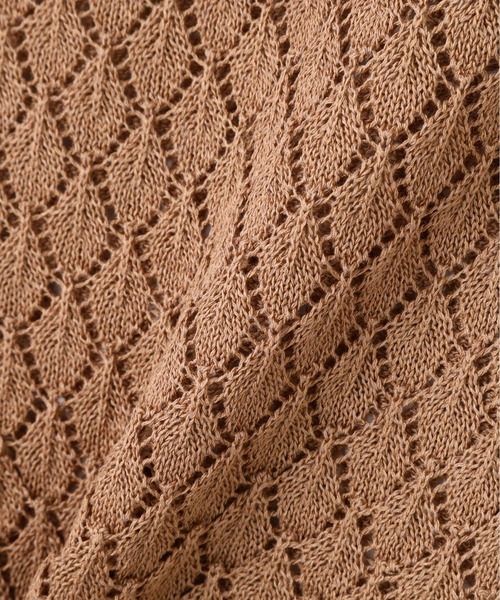 N.(N. Natural Beauty Basic)(エヌエヌナチュラルビューティーベーシック)の「◆リーフ柄編みVニットタンク(ニット/セーター・レディース・オフホワイト/モカ/グリーン・MEDIUM)」の20枚目の写真