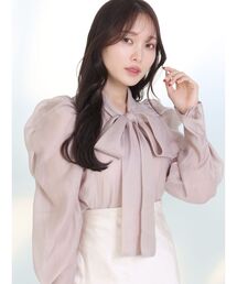 MERCURYDUO | シアーボウタイパワショルブラウス(シャツ/ブラウス)