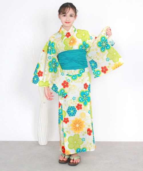 浴衣3点まとめ売り♡リボン帯♡新品下駄付き♡着付けわずか2分！一人でできます 浴衣3点まとめ売り♡リボン帯♡新品下駄付き♡着付けわずか2
