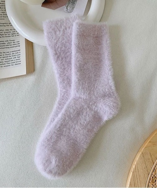 Jelly moo(ジェリームー)の「【 Jelly moo / ジェリームー 】 ふわもこ カラフル シャギーソックス #(ソックス/靴下・レディース・グリーン/パープル/ブルー/イエロー/ミント/ベビーピンク/ピンク/ホワイト/オレンジ/ブラック/ベージュ・FREE)」の7枚目の写真