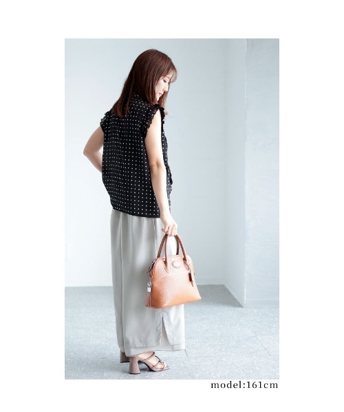 Sawa a la mode(サワアラモード)の「フリルシャツブラウス(Tシャツ/カットソー・レディース・ブラック/その他/グリーン・FREE)」の6枚目の写真