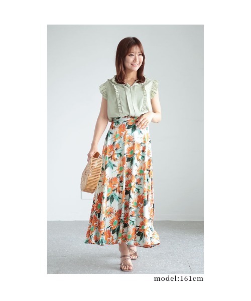 Sawa a la mode(サワアラモード)の「フリルシャツブラウス(Tシャツ/カットソー・レディース・ブラック/その他/グリーン・FREE)」の14枚目の写真