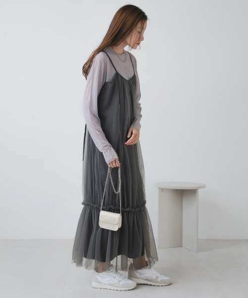 セール】チュールティアードキャミワンピース（ワンピース）｜Bab  