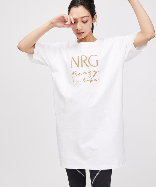 NERGY(ナージー)の「フロッキープリントTシャツワンピース(ワンピース・レディース・カーキ/ホワイト/ブラック・FREE)」の1枚目の写真