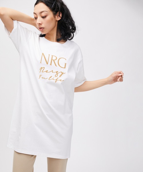 NERGY(ナージー)の「フロッキープリントTシャツワンピース(ワンピース・レディース・カーキ/ホワイト/ブラック・FREE)」の15枚目の写真