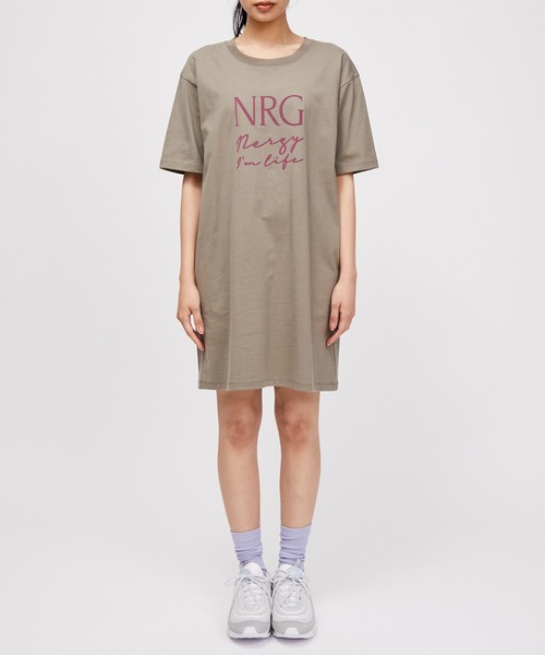 NERGY(ナージー)の「フロッキープリントTシャツワンピース(ワンピース・レディース・カーキ/ホワイト/ブラック・FREE)」の7枚目の写真