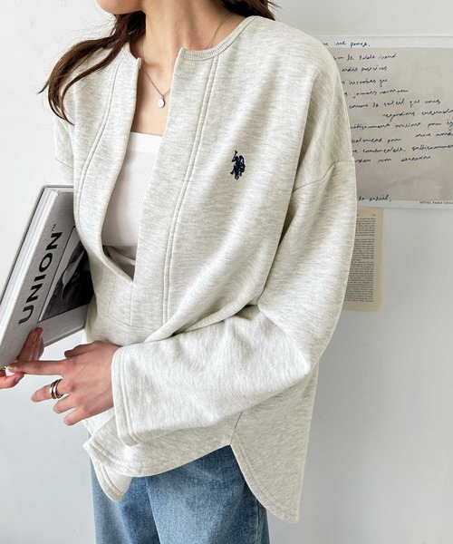 U.S. POLO ASSN.(ユーエスポロアッスン)の「【新色追加】GeeRA別注【U.S. POLO ASSN.】深Vネックプルオーバー(スウェット・レディース・杢グレー/ブラック/オートミール・LARGE/MEDIUM)」の13枚目の写真
