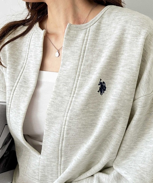 ジーラ GeeRA 【U．S．POLO ASSN】深Vネックプルオーバー （杢グレー） ジーラ GeeRA 【U．S．POLO ASSN】深Vネックプルオーバー （杢