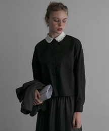 【BONLECILL noir】2wayデザインクレリックカラーブラウス