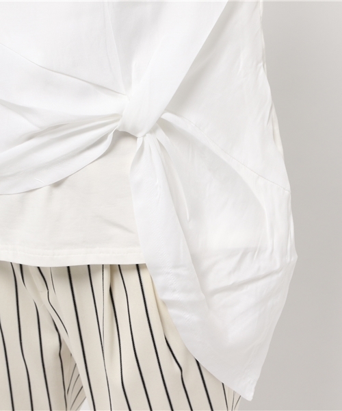 ROSE BUD COUPLES (ローズ バッド カップルズ)の「S-LCTT-15148 ASYMMETRY V/N S/S TOP(Tシャツ/カットソー・レディース・ホワイト/ブラック/オリーブ・ONE SIZE)」の5枚目の写真